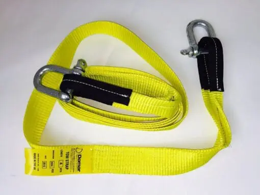 Tow Strap 5ton Heavy Duty 4mtr with 2 shackles - Damar Webbing Solutions Ltd