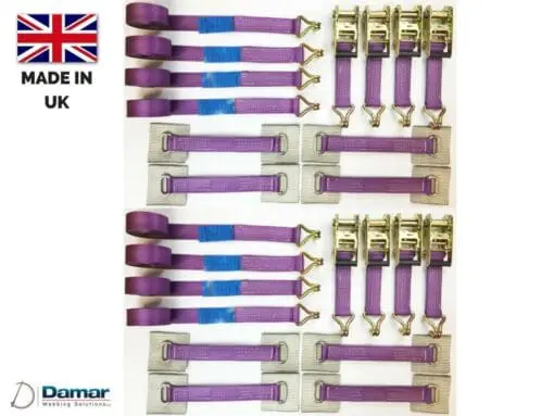 8 x Recovery Ratchet ! Purple ! Alloy Wheel Straps Trailer 5ton - Damar Webbing Solutions Ltd