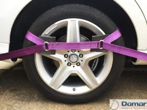 8 x Recovery Ratchet ! Purple ! Alloy Wheel Straps Trailer 5ton - Damar Webbing Solutions Ltd