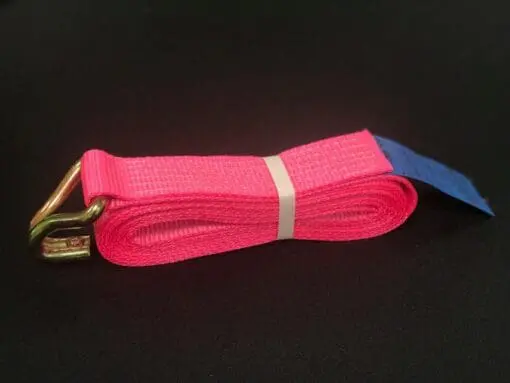 Recovery Ratchet Alloy Wheel Straps Trailer  x 4 Hi Vis PINK - Damar Webbing Solutions Ltd