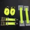 Recovery Ratchet ! HI-VISABILITY YELLOW ! Alloy Wheel Safety Straps Trailer x2 S - Damar Webbing Solutions Ltd