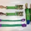 Recovery Ratchet Alloy Wheel Safety Straps Trailer Green Snap Hooks x 2 - Damar Webbing Solutions Ltd