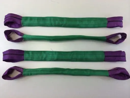 Recovery Alloy Wheel Securing Link Straps Trailer Transporter x 4 Purple/Green - Damar Webbing Solutions Ltd