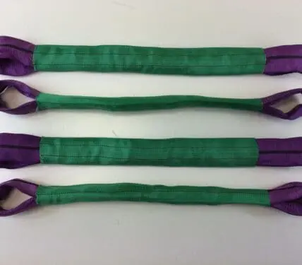 Recovery Alloy Wheel Securing Link Straps Trailer Transporter x 4 Purple/Green - Damar Webbing Solutions Ltd