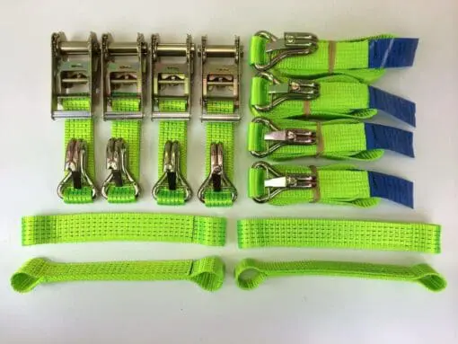 Recovery Ratchet HI-VIZABILITY GREEN Alloy Wheel Trailer 5ton Safety Hooks NEW - Damar Webbing Solutions Ltd