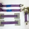 2 x 4mtr recovery alloy wheel ratchet transporter trailer straps strop Purple - Damar Webbing Solutions Ltd