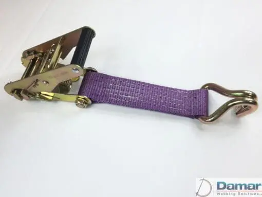 2 x 4mtr recovery alloy wheel ratchet transporter trailer straps strop Purple - Damar Webbing Solutions Ltd