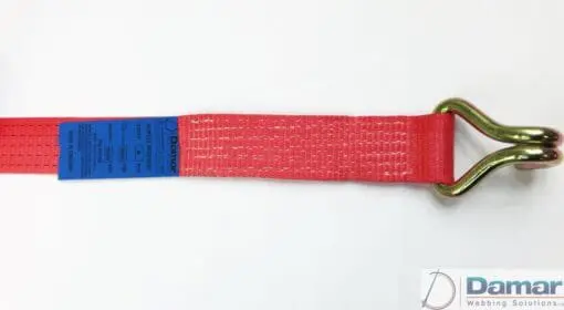 2 x 4mtr recovery alloy wheel ratchet transporter trailer straps strop red - Damar Webbing Solutions Ltd