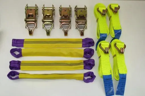 Recovery Ratchet HI-VISABILITY YELLOW Alloy Wheel Straps Trailer Barrel Hooks - Damar Webbing Solutions Ltd