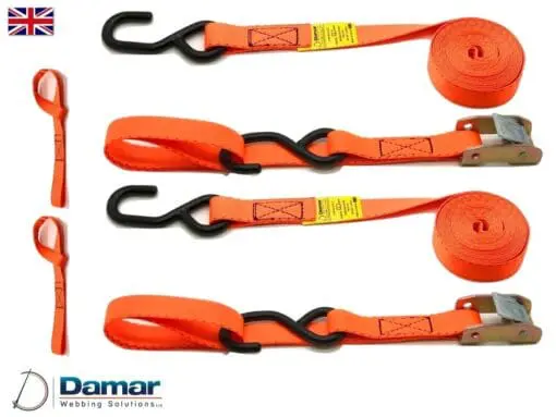 Quantity 2 - Motorcycle motorbike tie down straps - Damar Webbing Solutions Ltd