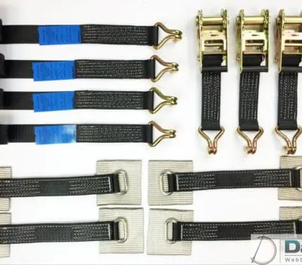 Vehicle Transporter Recovery Straps Black Small Pad x 4 - Damar Webbing Solutions Ltd