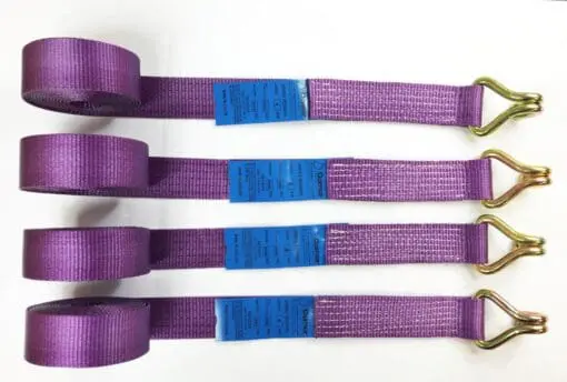 Vehicle Transporter Recovery Straps Violet soft links x 4 - Damar Webbing Solutions Ltd