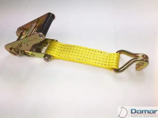 Vehicle Transporter Recovery Straps Yellow Big Pads x 4 - Damar Webbing Solutions Ltd