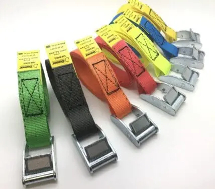 Cam buckle tie down straps (Choose length and colour)