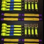 Recovery Ratchet ! HI-VISABILITY YELLOW ! Alloy Wheel Safety Straps Trailer 5ton X 8 - Damar Webbing Solutions Ltd