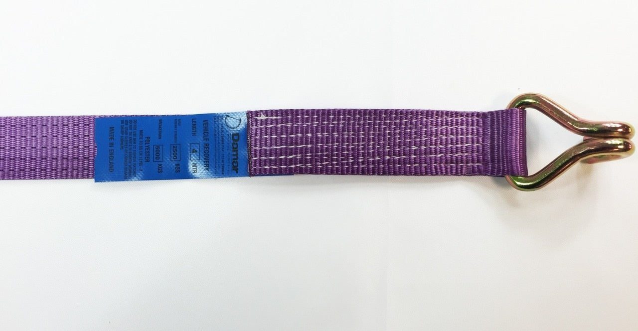 8 x Recovery Ratchet ! Purple ! Alloy Wheel Straps Trailer 5ton - Damar Webbing Solutions Ltd