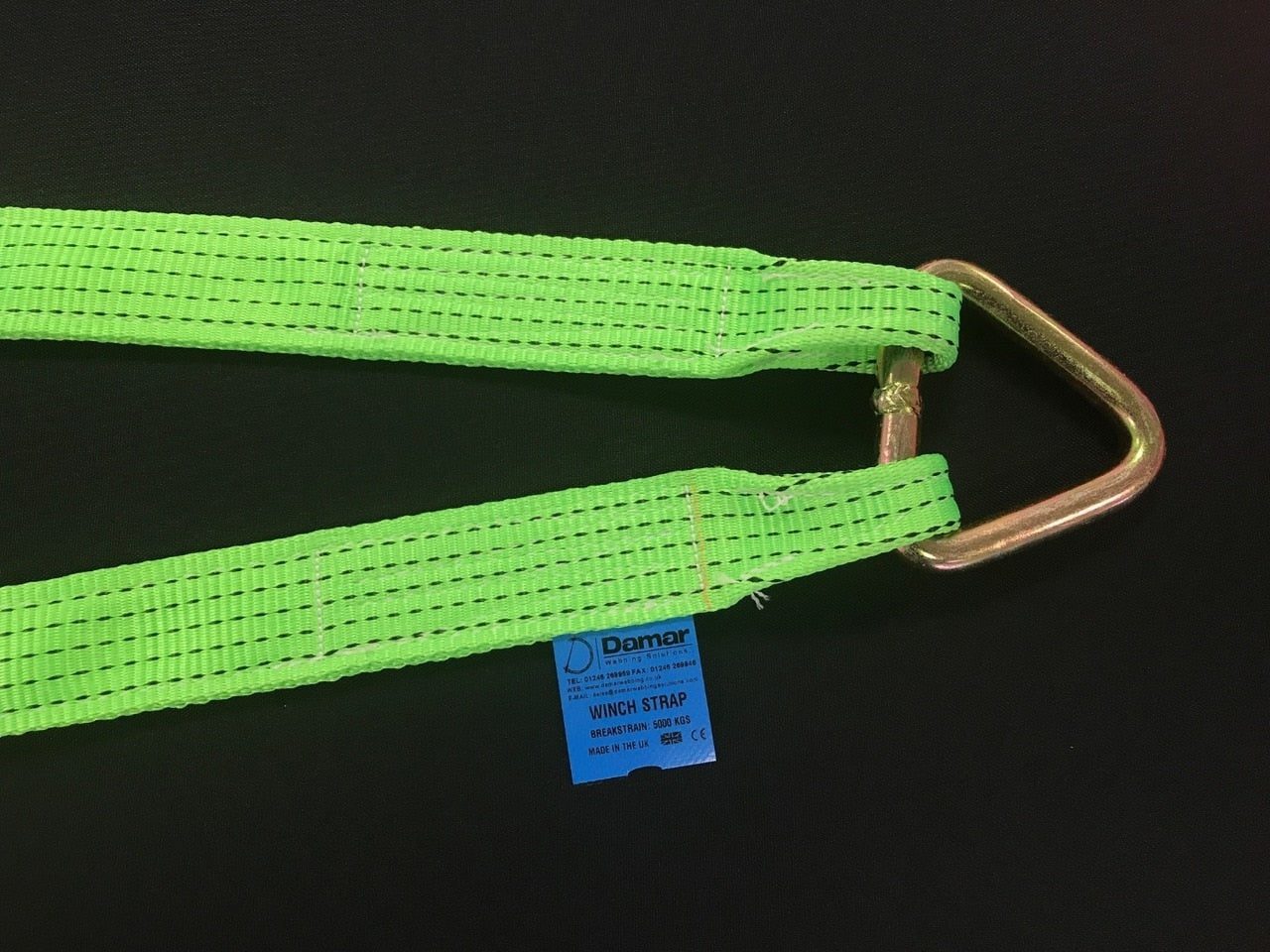 Large hook winch brother recovery strap - Damar Webbing Solutions Ltd