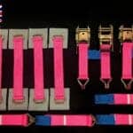 Recovery Ratchet Alloy Wheel Straps Trailer  x 4 Hi Vis PINK - Damar Webbing Solutions Ltd