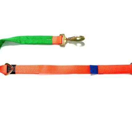 Recovery ratchet transporter safety strap with snap hook and ring - Damar Webbing Solutions Ltd