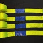Recovery Ratchet ! HI-VIZABILITY YELLOW ! Alloy Wheel Safety Straps Trailer x2 B - Damar Webbing Solutions Ltd