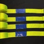 Recovery Ratchet ! HI-VISABILITY YELLOW ! Alloy Wheel Safety Straps Trailer x2 S - Damar Webbing Solutions Ltd