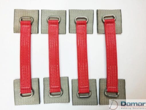 Recovery Ratchet Alloy Wheel Straps Trailer  x 4 (RED) - Damar Webbing Solutions Ltd
