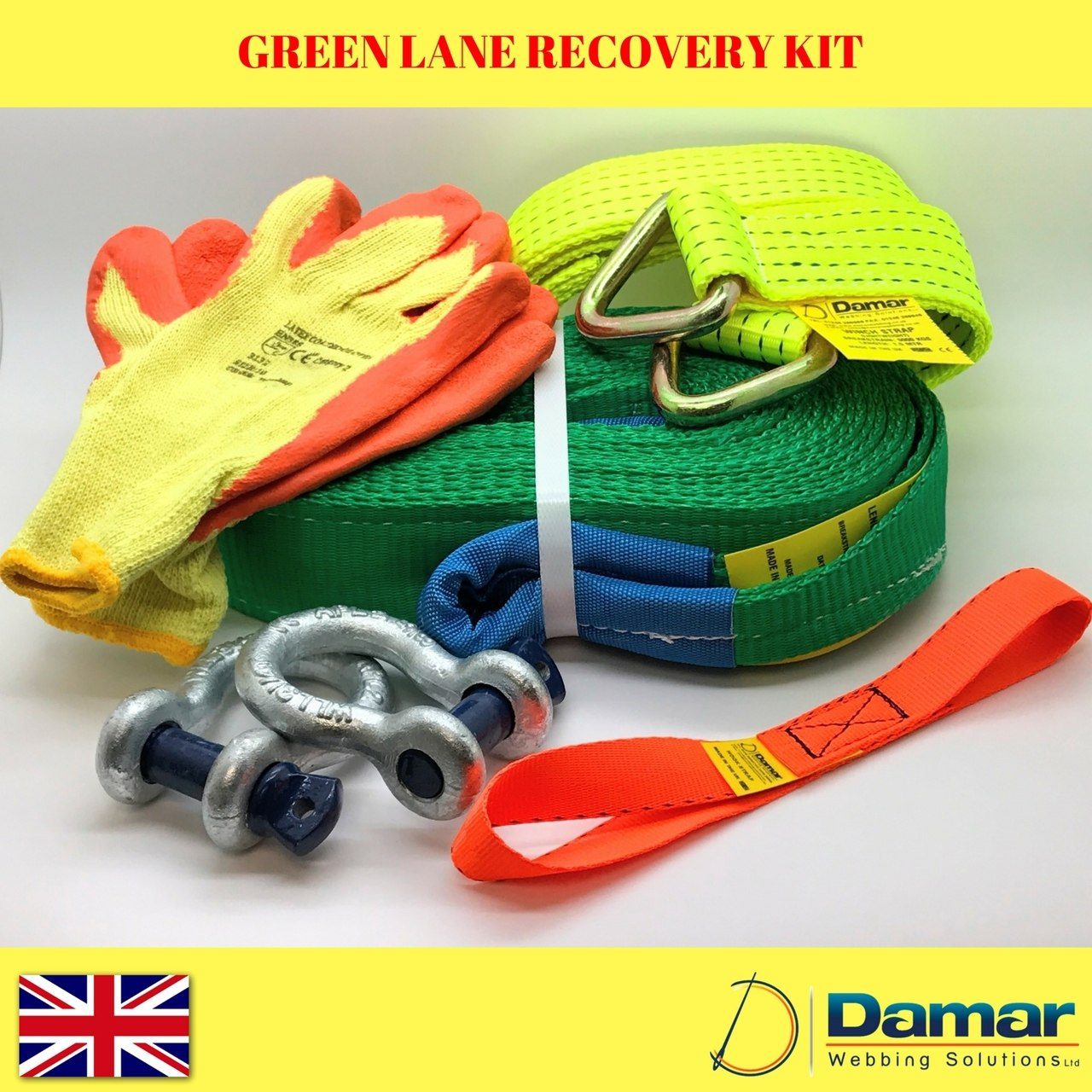 Green lane 4X4 offroad recovery kit - Damar Webbing Solutions Ltd