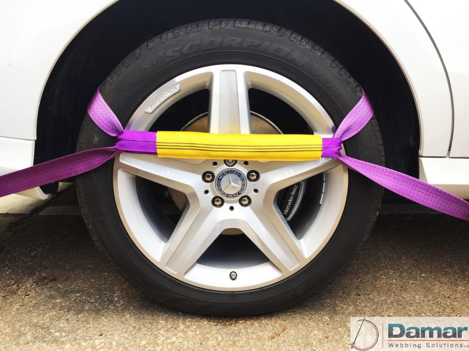 Diversity Wrap 1T Recovery Alloy Wheel Securing Link Straps 50cm x5cm Yellow/Purple 6 