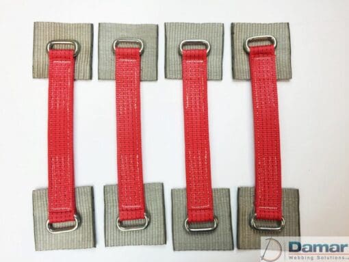 Vehicle Transporter Recovery Straps Red Pad x 4 - Damar Webbing Solutions Ltd