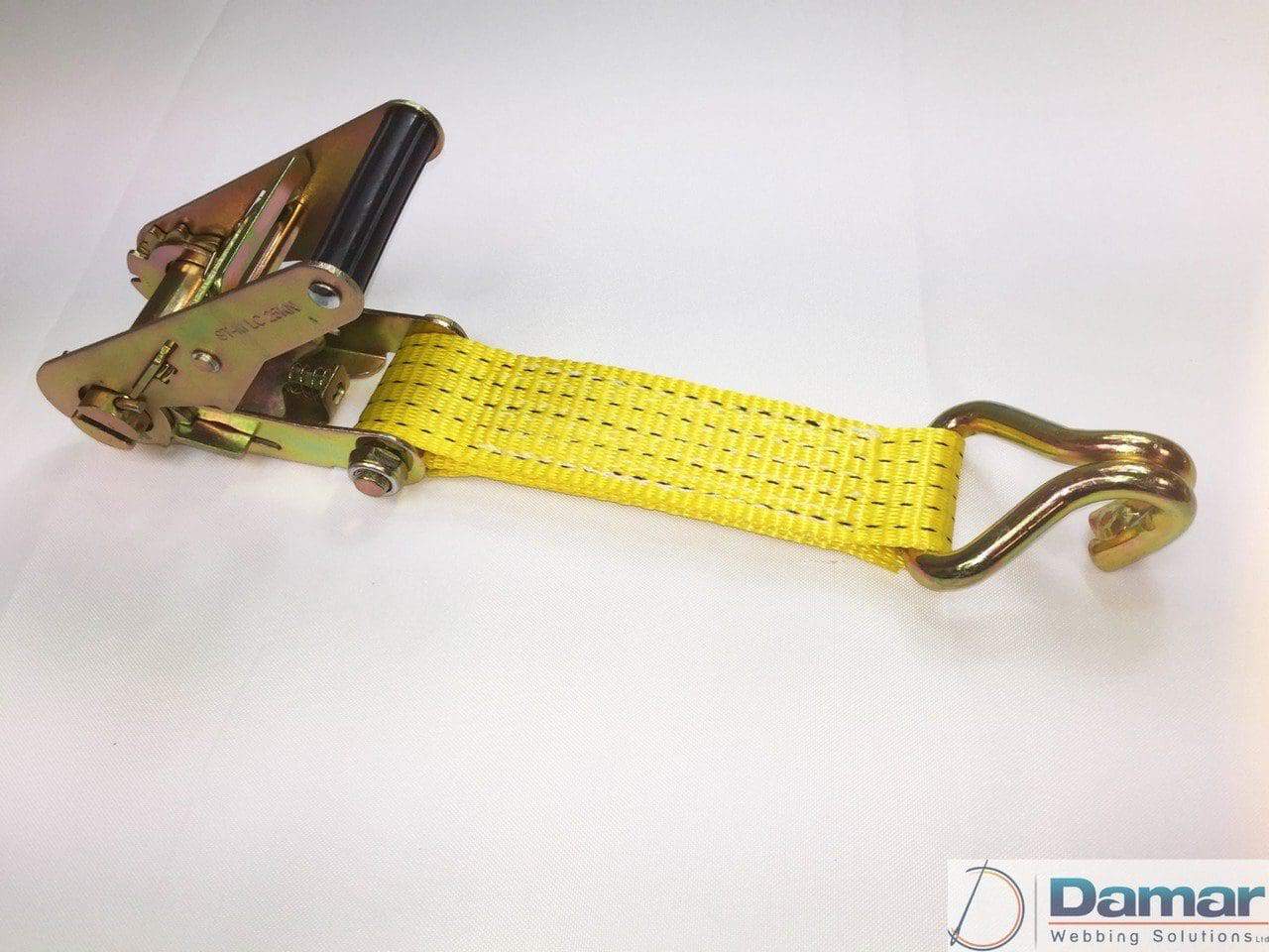 Recovery ratchet transporter safety strap with snap hook and ring - Damar  Webbing Solutions Ltd