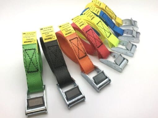 Cam buckle tie down straps (Choose length and colour)