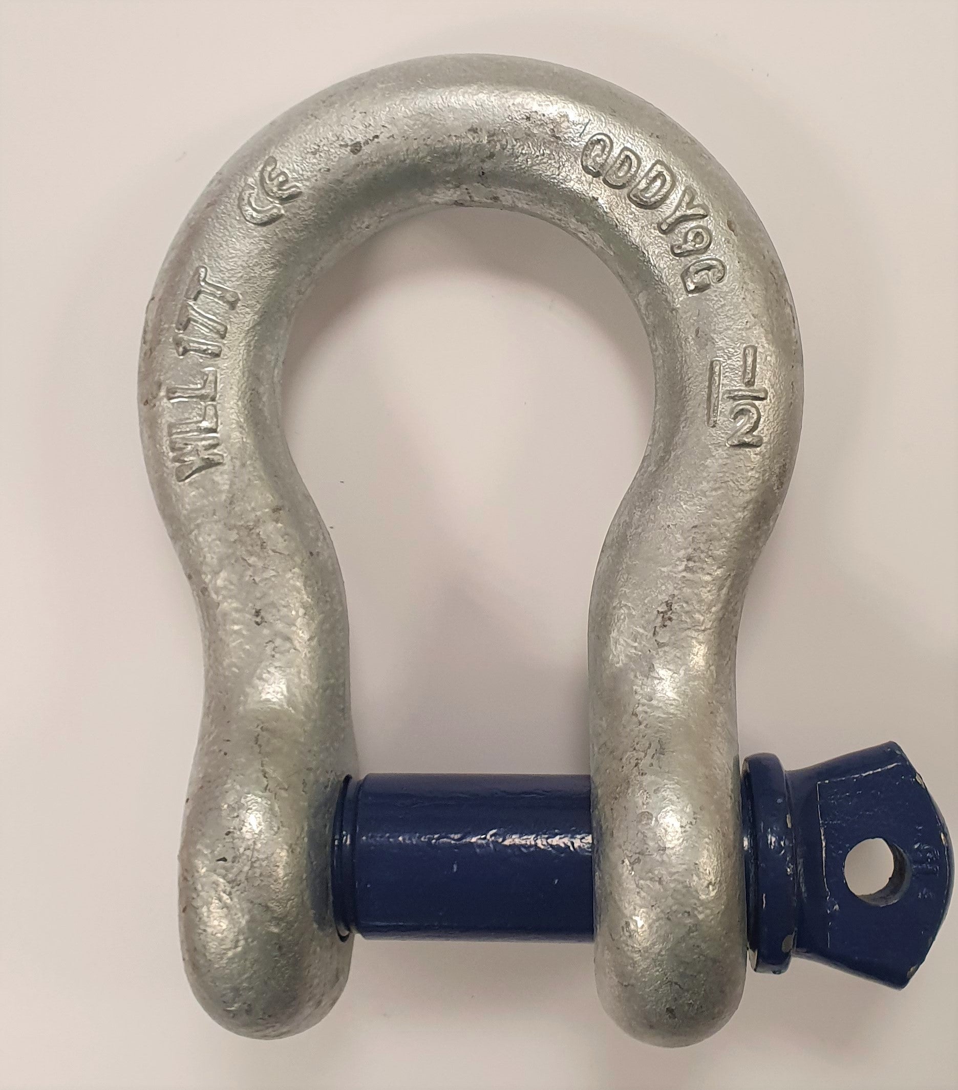 Bow shackle Galvanised 17ton - screw pin / tested - Damar Webbing Solutions Ltd